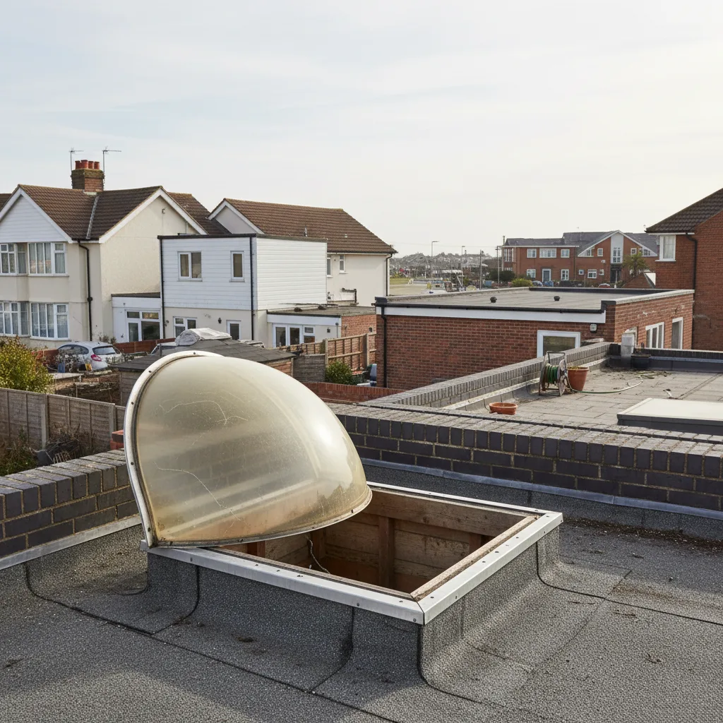 Flat rooflights on a warm roof build-up